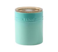 Hnonoxy Tarro de cerámica con tapa, 400 ml de cerámica, recipientes herméticos, recipientes para cocina, recipientes para té, azúcar, café, frijoles, nueces, especias (verde)