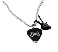 HNsdsvcd Collar ajustable de púa de guitarra con diseños resistentes de acero inoxidable, accesorio portátil para trajes de festivales de música