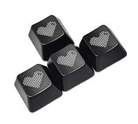 HNsdsvcd OEM en forma de corazón translúcido clave Cape Set Mejora el teclado WASD direcciones clave tapa para la noche. Uso cómodo 4pcs
