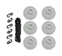 HNsdsvcd Paquete de 6 anillos en D de acero inoxidable con base de PVC para almacenamiento de remo, cuerda elástica adecuada para embarcaciones, barcos, tablas de surf