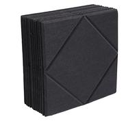 Hnsedjdh 12 placas acústicas, forma cuadrada interna, acolchado insonorizado, 30,5 x 30,5 x 0,4, placa de aislamiento acústico, color negro