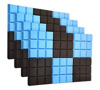 Hnsedjdh 2 placas de espuma acústica de 30,5 x 30,5 cm, placas de aislamiento acústico, 9 bloques de azulejos, placas de aislamiento acústico, cuñas, placas de aislamiento acústico