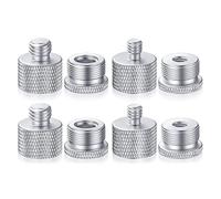 Hnsedjdh Adaptador de rosca de micrófono, 5/8 hembra 3/8 y 3/8 hembra 5/8 , 5/8 hembra 1/4 y 1/4 hembra 5/8 para micrófono