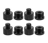 Hnsedjdh de adaptadores de rosca de micrófono de 8 piezas, 5/8 hembra, 3/8 y 3/8 hembra 5/8, rosca exterior, adaptador de rosca para soporte de trípode MICR