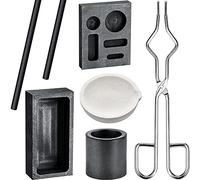 Hnsedjdh Kit de fundición de grafito, 2 crisoles de grafito, crisol de cuarzo, grafito cilíndrico, para fundir