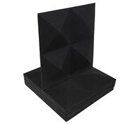 Hnsedjdh Paquete de 12 placas de absorción de sonido piramidal, 30,5 x 30,5 x 0,3 cm, placa insonorizada, decoración de pared, color negro