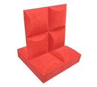 Hnsedjdh Placa de absorción de sonido de 12 piezas en forma única, 30,5 x 30,5 x 0,3 cm, placa de aislamiento acústico, decoración de pared acústica, color rojo