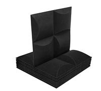 Hnsedjdh Placa de absorción de sonido de 12 piezas en forma única, 30,5 x 30,5 x 0,3 cm, placa de aislamiento acústico, decoración de pared acústica, color negro