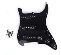 Hnsedjdh Single Coil SSS Guitarra eléctrica Pickguard Loaded Prewired Scratch Plate 11 agujeros 3 para guitarra ST SQ