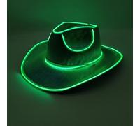 Hnsphui Sombrero de con luz LED, sombrero de ranchero de neón para , tocado occidental, ideal para discoteca, cumpleaños, Halloween, , disfraces, accesorios para hombres y mujeres