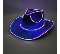 Hnsphui Sombrero de con luz LED, sombrero de ranchero de neón para , tocado occidental, ideal para discoteca, cumpleaños, Halloween, , disfraces, accesorios para hombres y mujeres