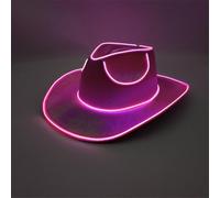 Hnsphui Sombrero de con luz LED, sombrero de ranchero de neón para , tocado occidental, ideal para discoteca, cumpleaños, Halloween, , disfraces, accesorios para hombres y mujeres