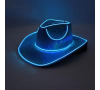 Hnsphui Sombrero de con luz LED, sombrero de ranchero de neón para , tocado occidental, ideal para discoteca, cumpleaños, Halloween, , disfraces, accesorios para hombres y mujeres
