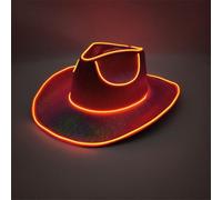 Hnsphui Sombrero de con luz LED, sombrero de ranchero de neón para , tocado occidental, ideal para discoteca, cumpleaños, Halloween, , disfraces, accesorios para hombres y mujeres