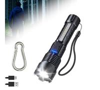 HNTKGME Linterna táctica A70, linterna táctica de luz fuerte Earc LED, nueva linterna LED táctica A70 mejorada 2024, recargable por USB, zoom ajustable (1PCS)