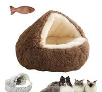 HNTKGME Nest Bed, Cat Sleeping Bag for Indoor Cats, Covered Thickened Warm Cat Nest Bed, Anti-Slip Bottom Removable Washable Fluffy Cat Bed For Small and Medium Dogs Cats (G,15.7in)