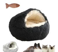 HNTKGME Nest Bed, Cat Sleeping Bag for Indoor Cats, Covered Thickened Warm Cat Nest Bed, Anti-Slip Bottom Removable Washable Fluffy Cat Bed For Small and Medium Dogs Cats (E,15.7in)