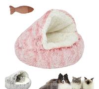 HNTKGME Nest Bed, Cat Sleeping Bag for Indoor Cats, Covered Thickened Warm Cat Nest Bed, Anti-Slip Bottom Removable Washable Fluffy Cat Bed For Small and Medium Dogs Cats (C,23.6in)