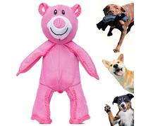 HNTKGME Oso Irrompible De Juguete para Perros, Oso Chirriante para Masticar para Perros, Nylon Resistente A Las Mordidas Y con Triple Costura, Juguetes Lavables para Perros Que Muerden Mucho (Pink)