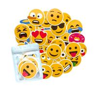 HNTR Calcomanías de emoción | 50 calcomanías grandes de Smiely Face | Calcomanías de vinilo divertidas y expresivas para portátiles, botellas de agua, cuadernos y manualidades