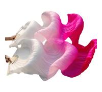 HNULGVI Fan De La Danza del Vientre Abanico Abanico for Danza del Vientre de Seda, velos Reales, Colores Izquierdo + Derecho en 180 * 90 Cm para la Fiesta(Blue,280x90cm Real Silk)