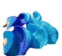 HNULGVI Fan De La Danza del Vientre Abanico Abanico for Danza del Vientre de Seda, velos Reales, Colores Izquierdo + Derecho en 180 * 90 Cm para la Fiesta(Yellow,150x90cm Real Silk)