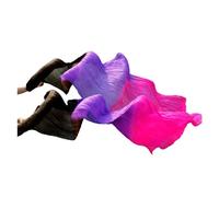 HNULGVI Fan De La Danza del Vientre Abanico Abanico for Danza del Vientre de Seda, velos Reales, Colores Izquierdo + Derecho en 180 * 90 Cm para la Fiesta(Beige,180x90cm Real Silk)