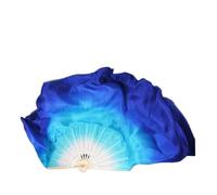 HNULGVI Fan De La Danza del Vientre Abanico Par de velos Abanico Seda Real, Accesorios for Danza del Vientre, Plegable con Lentejuelas Degradado en Azul Real y Blanco para la Fiesta(36cm 50cm)