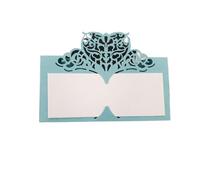 HNULGVI Invitaciones Boda 10/50/100 Uds Tarjeta De Mesa Boda Papel Cortado Con Láser Forma Corazón Nombre La Lugar Decoración For Fiesta Favor Asiento Universal(Sky blue,10pcs)
