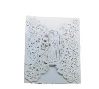 HNULGVI Invitaciones Boda 50 Uds. Tarjeta de invitaciones boda, flores for novio, bolsillo, tarjeta invitación y felicitación, suministros decoración for fiesta Universal(White Cover,11.5x17.5cm)