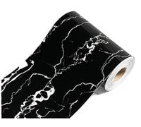 HNULGVI Molduras De Pared Autoadhesivas Papel tapiz autoadhesivo for zócalo de pared, vinilo, decoración for sala estar, borde, PVC, impermeable, 5 m para el Hogar(Black2,20cmx5m)