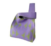 HNULGVI Nudo Bolsa De MuñEca Bolso de mano punto hecho a, bolso muñeca con nudo for mujer, informal, bolsas compras reutilizables for niñas Portátil(Purple)