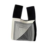 HNULGVI Nudo Bolsa De MuñEca Bolso de mano tejido a la moda, bolsas compras hechas a, bolso muñeca con nudo alta capacidad for niñas Portátil(Cloor-08)