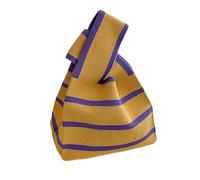 HNULGVI Nudo Bolsa De MuñEca Bolso de mano tejido a la moda, bolsas compras hechas a, bolso muñeca con nudo alta capacidad for niñas Portátil(Yellow-01)