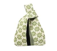 HNULGVI Nudo Bolsa De MuñEca Bolso De Muñeca Tejido A Rayas, Bolsa Almacenamiento For Niñas, Maquillaje Con Rejilla For Lápiz Labial, Flores For Mujer, Mini Nudo Portátil(Green)