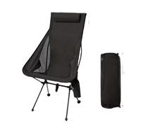 HNULGVI Sillas de Pesca Silla de Camping Plegable portátil con reposacabezas, sillas turísticas Ligeras, Silla Pesca aleación Aluminio, Muebles Exterior for para Acampar(Black)