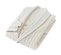 HNVAVQ Mens Cable Knit Cardigan Sweater Shawl Collar Loose Fit Long Sleeve Casual Cardigans with 2 Pockets