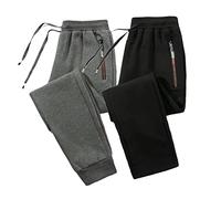 HNVAVQ Men's Jogger Sweatpants Casual Tracksuit Jogging Bottoms with Zip Pockets,2 Pack, D, 5XL