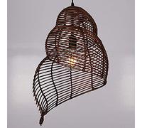 HNVBDOPAE Lámpara de Bambú, Lámpara de Araña Creativa de Mimbre con Forma de Caracol, Pantalla Ahuecada, Lámpara de Araña Vintage de Ratán Tejido a Mano, Lámpara Colgante de Techo Sencilla, Marrón, Di