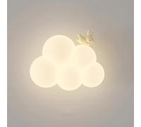 HNVBDOPAE Lámparas de Pared Infantiles para Dormitorios de Niñas, Luces de Pared con Diseño de Nubes para Guardería, Aplique de Pared con Pantalla de Leche Blanca Y Dibujos Animados de Animales, Lámpa