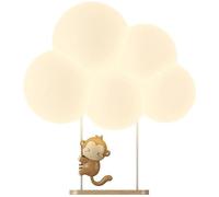 HNVBDOPAE Lámparas de Pared Infantiles para Dormitorios de Niñas, Luces de Pared con Diseño de Nubes para Guardería, Aplique de Pared con Pantalla de Leche Blanca Y Dibujos Animados de Animales, Lámpa