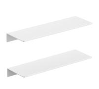 HNVNER 2 Piezas Baldas Pared Blanco Brillante - Estanterias de Pared de Aluminio con Superficie Pintada al Horno, 40cm Estantes Flotantes sin Taladro para Decoración y Almacenaje en Sala, Dormitorio
