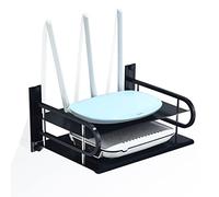 HNVNER Estante Pared para Router, Estantería Pare Módem y Cajas Multimedia de TV, Soportes Pared para Reproductores de DVD, Consolas de TV, Estantería Flotante de Proyector (Doble,Pequeño)