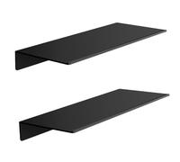 HNVNER Estantes de Pared, Juego de 2, Negro Estanterias Metalicas, Repisas de Pared Decorativos para Salón, Dormitorio, Recibidor, Estante Ducha Resistente al óxido (30 x12.5 CM)
