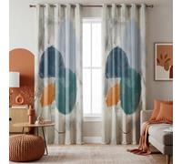 HNYDM Cortina Abstracta Minimalista, diseño Moderno de Acuarela con sutiles Tonos Tierra para una Elegante decoración del hogar (an x al/2x70 x 122cm)