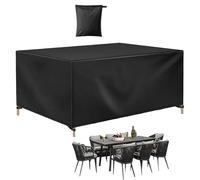 HNYDM Funda para Muebles de Patio Exterior Terraza Patio Jardín Juego Impermeable para Terraza Juego de Muebles para Césped Cubierta Anti-UV, Antivento, Antipolvo 115x55x35cm/LxWxH Negro