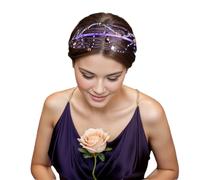 HNYYX Diadema de cristal púrpura ancho aro vintage tocado moda pieza de pelo festivo fiesta joyería boda tiara A73 GL73 diademas