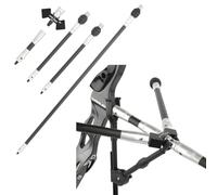 HNZMDY Estabilizador de Carbono 3K Amortiguador de Vibraciones Barra equilibradora Ligera 16mm mecanizado CNC para Arco recurvo y Arco Compuesto (Plata, 28"-10"-4", 40°)