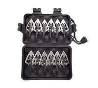 HNZMDY Puntas de Flecha de Tiro con Arco 100 Grano Cabezas Anchas con Estuche Puntas de Caza de Metal Puntos para Pernos de Ballesta Flechas de Carbono (12pcs)