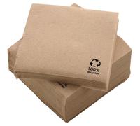 HO Higiene Online | Servilletas de papel | Servilletas Punta a Punta | 100% Celulosa Virgen | Doble Capa | 3200 Unidades (Kraft, 20 x 20 cm)